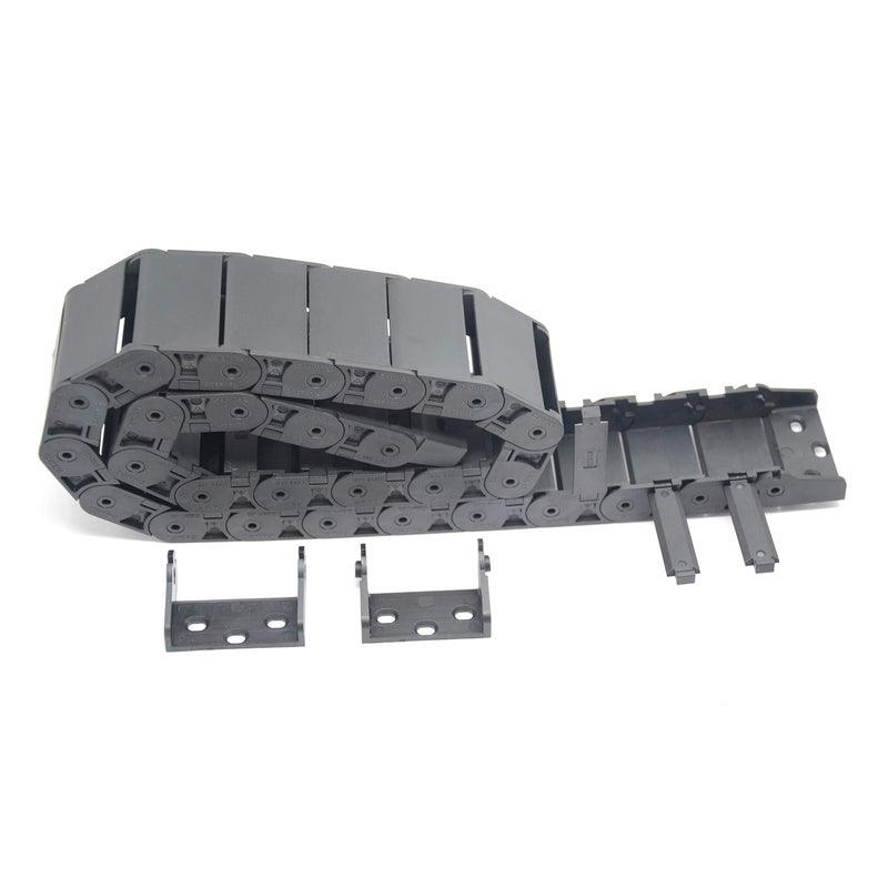 Befenybay R28 Internal Size 18X50mm 1Meter Length Black Plastic Flexible Drag Chain Cable Wire Carrier Inside Open Type for 3D Printer and CNC Machines (18mmX50mm-Inside Open) - Image 1